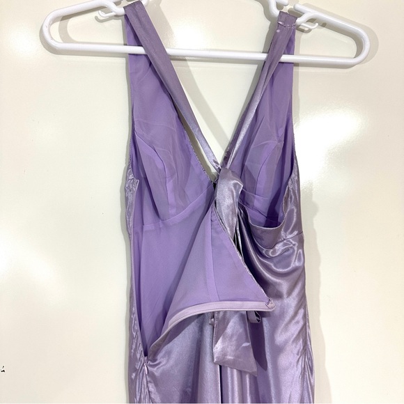 Hello Molly Night In Cabana Lilac Satin Dress - Picture 3 of 10